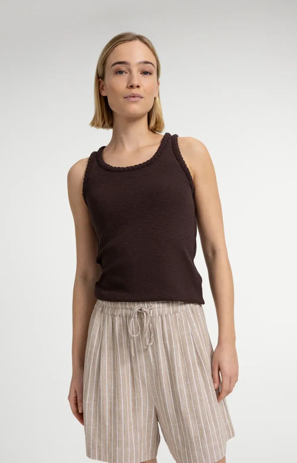YaYa Singlet met gevlochten details AUBERGINE PURPLE