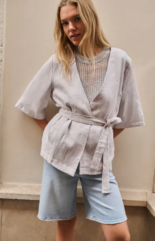 YaYa Linnen wikkeljasje ALABASTER GRAY MELANGE