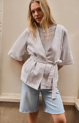 YaYa Linnen wikkeljasje ALABASTER GRAY MELANGE
