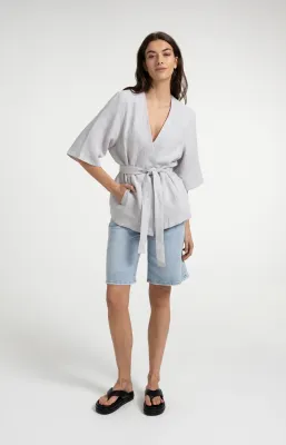 YaYa Linnen wikkeljasje ALABASTER GRAY MELANGE
