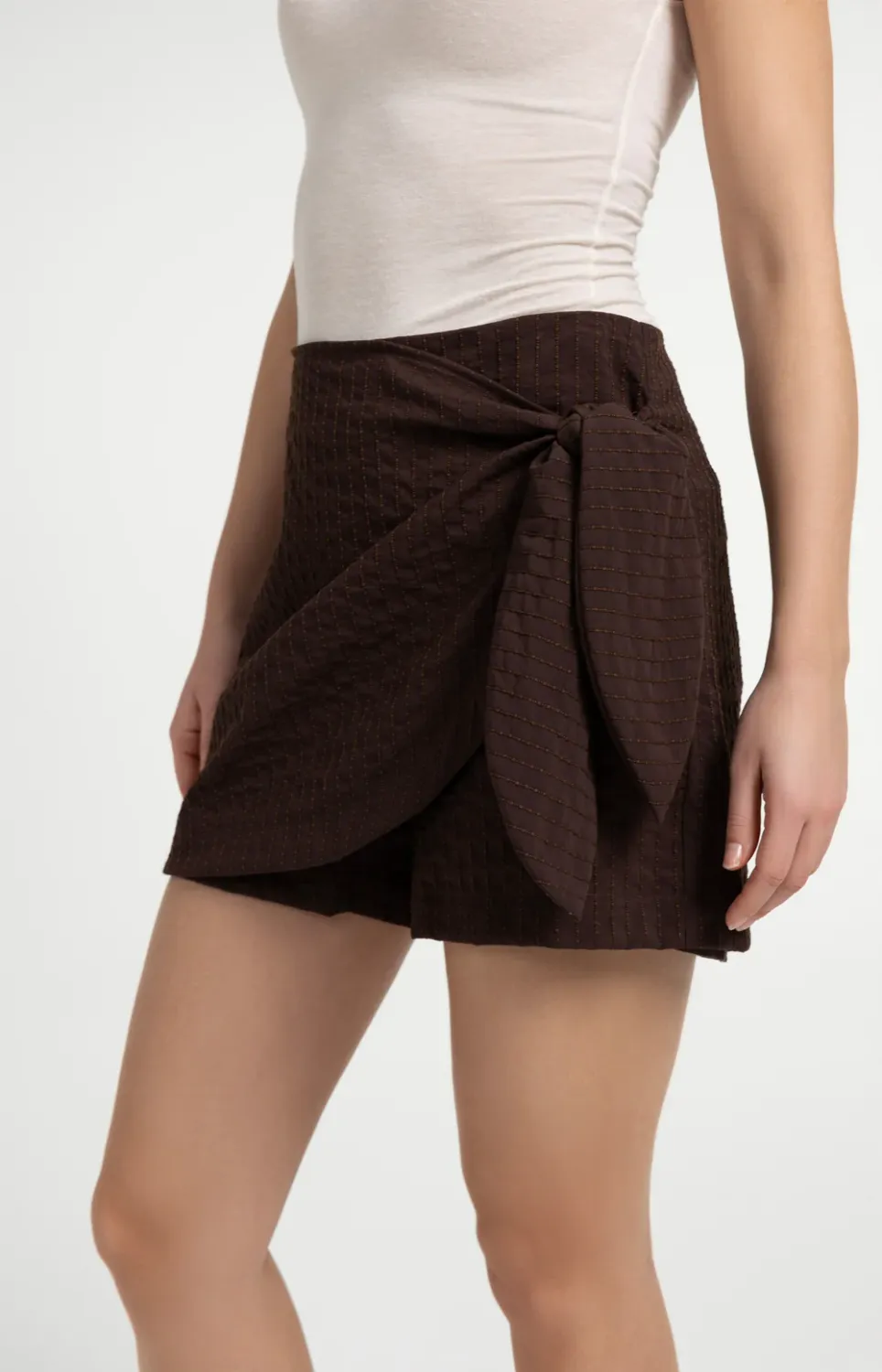 YaYa Gestreepte skort AUBERGINE PURPLE DESSIN
