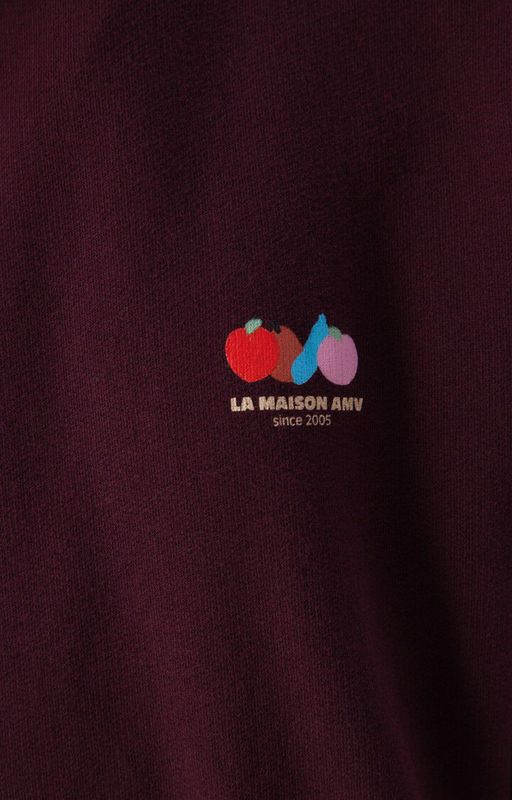 American Vintage SWEAT AMPLE ML COL ROND LIE DE VIN