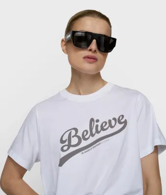 10 Days petite tee believe white