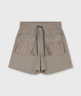 10 Days crinkle utility shorts fog
