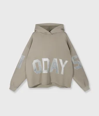10 Days statement logo hoodie fog