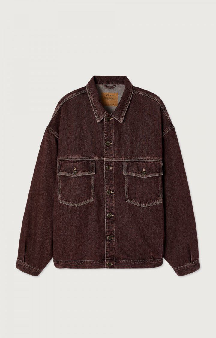 American Vintage VESTE AMPLE ML BOUTONNEE RAISIN