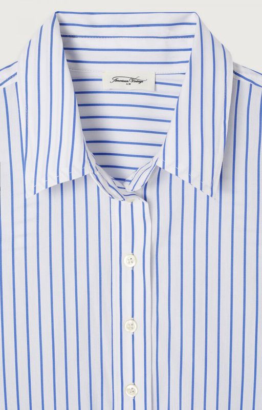 American Vintage CHEMISE LONGUE AMPLE ML COL BOUTONNE RAYURES RIVIERE