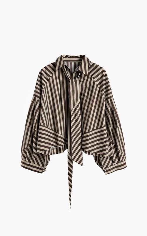 Aimee the Label OsloW6 blouse Brown Stripe