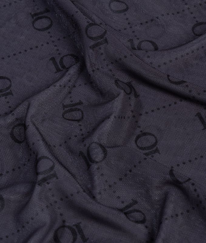 10 Days mesh long sleeve monogram steel blue