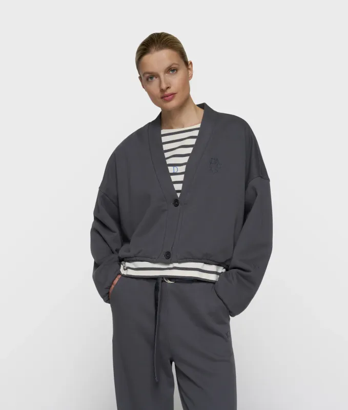 10 Days reversible cardigan fleece steel blue