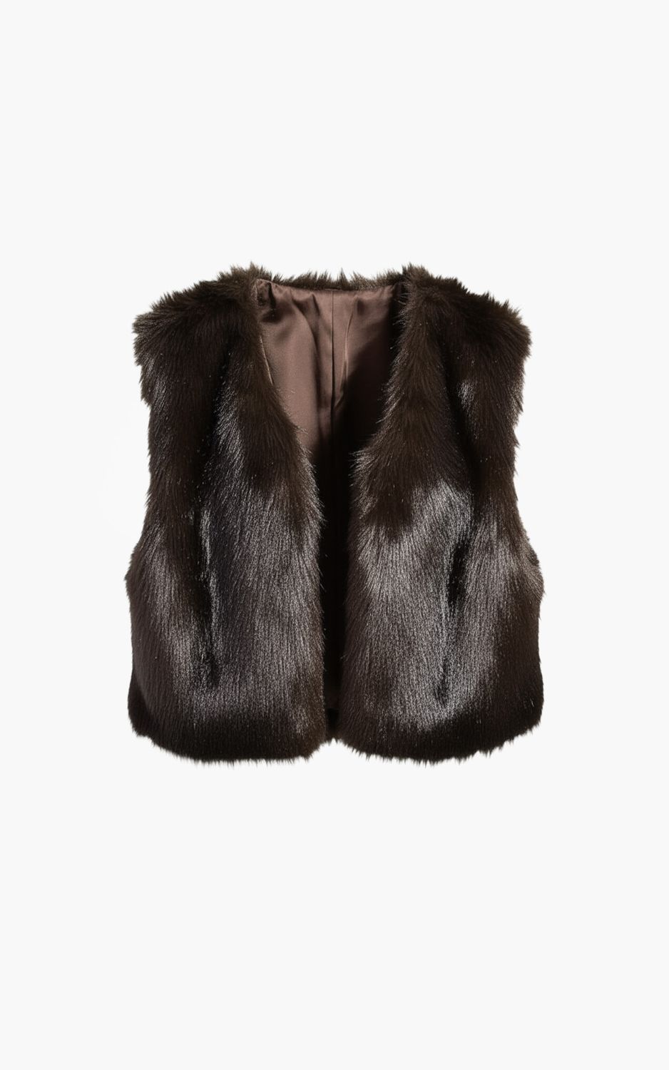 Aimee the Label IslaW6 Fake Fur waistcoat Brown