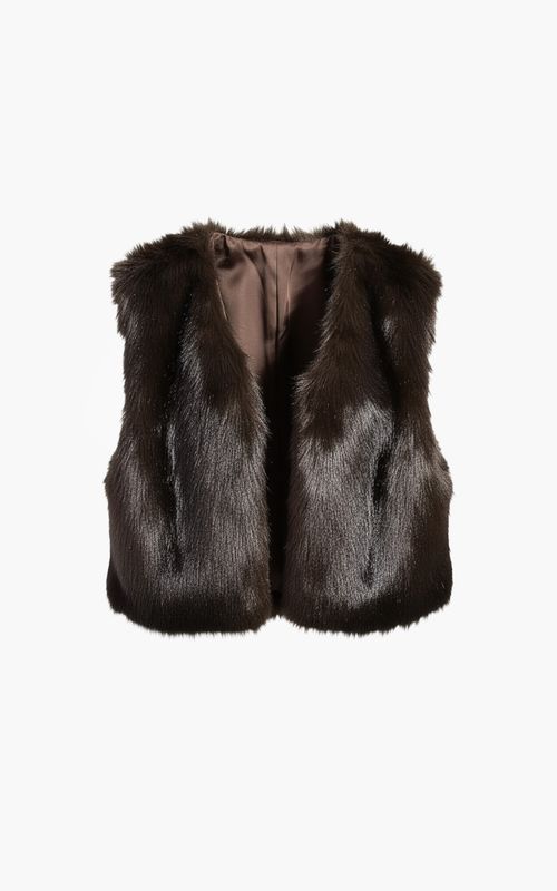 Aimee the Label IslaW6 Fake Fur waistcoat Brown