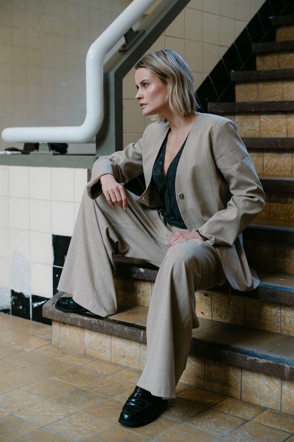 Aimee the Label NykW6 Trousers Sand check