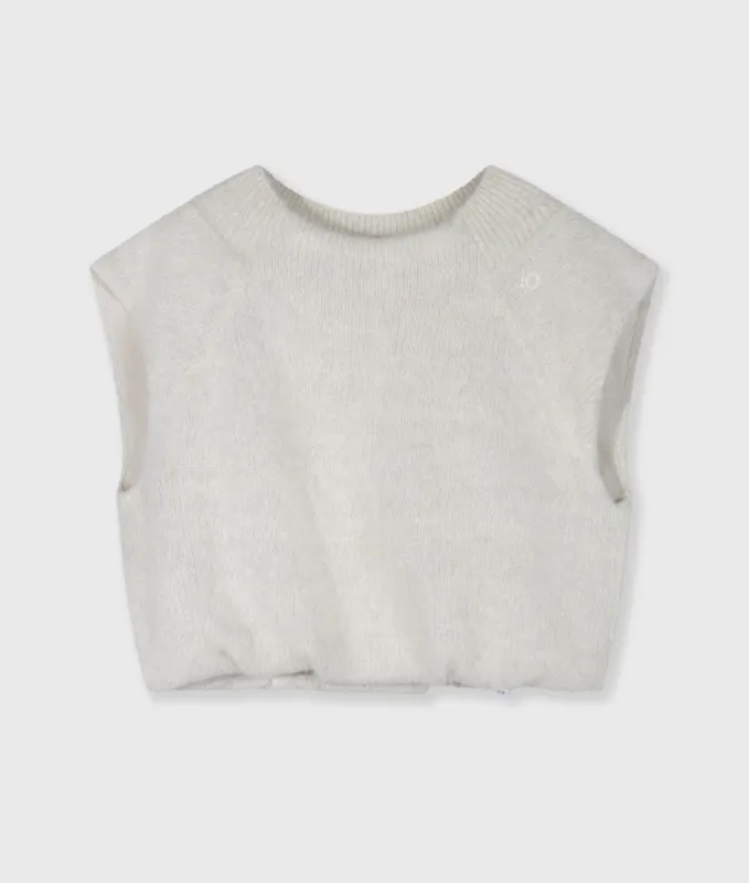 10 Days balloon hairy knit top lurex ecru