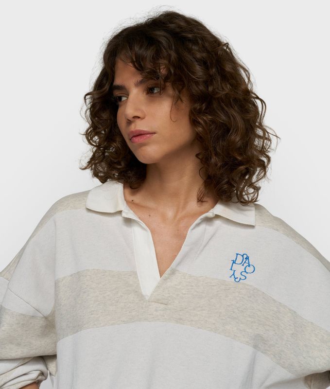 10 Days balloon sweater stripes soft white melee