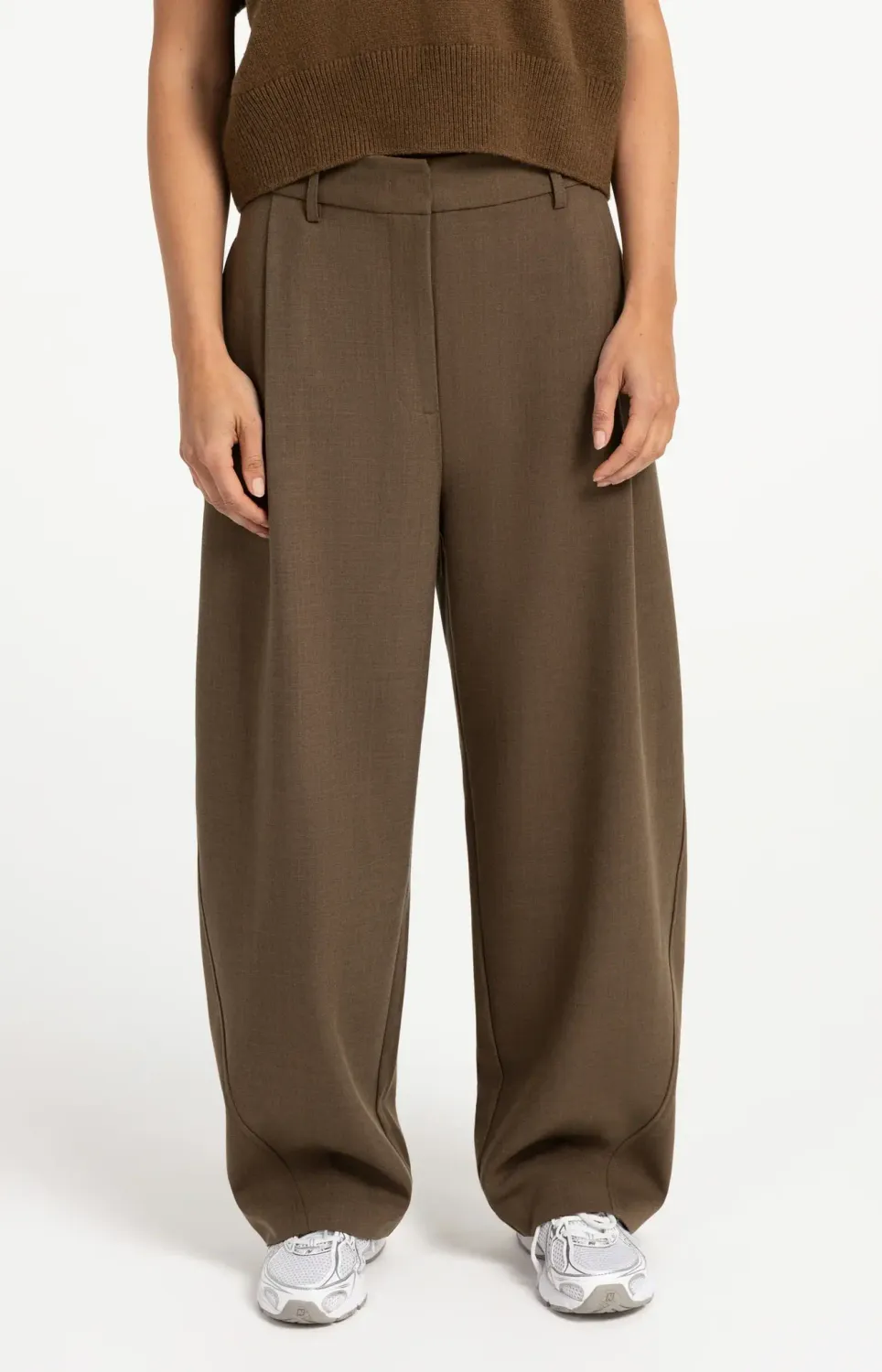 YaYa Geweven broek met rechte pijpe TEAK BROWN