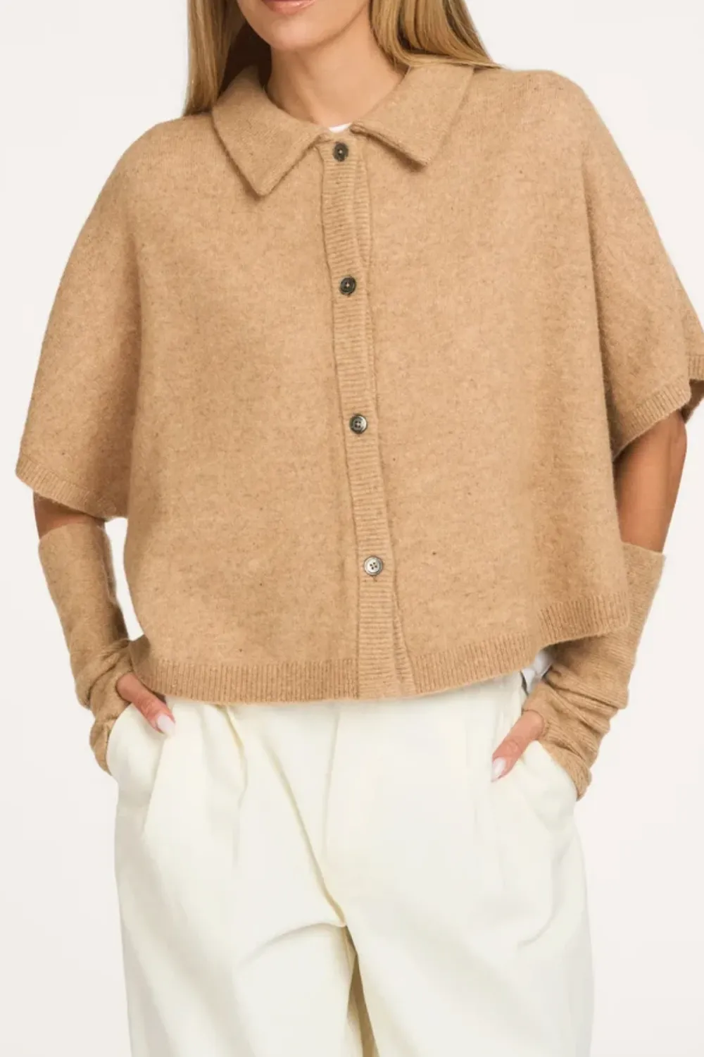 Ruby Tuesday VOISE Knitted collar cape top