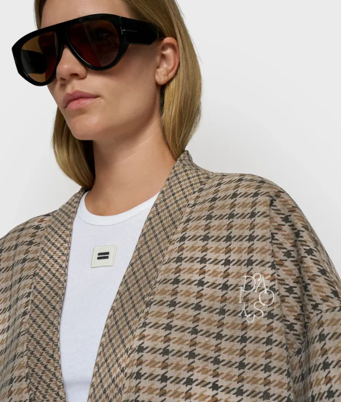 10 Days check cardigan champagne