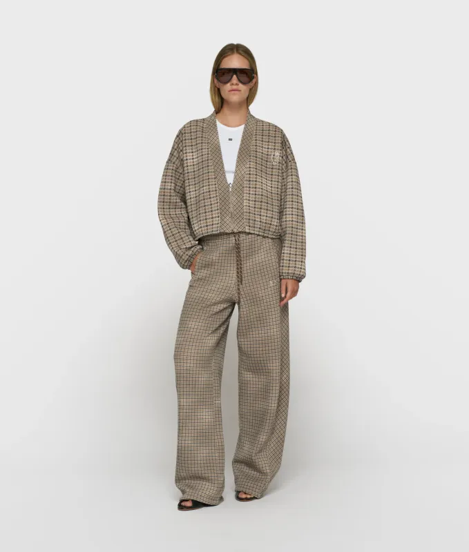 10 Days check cardigan champagne