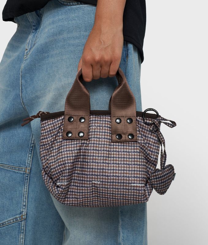 10 Days small padded shopper check champagne