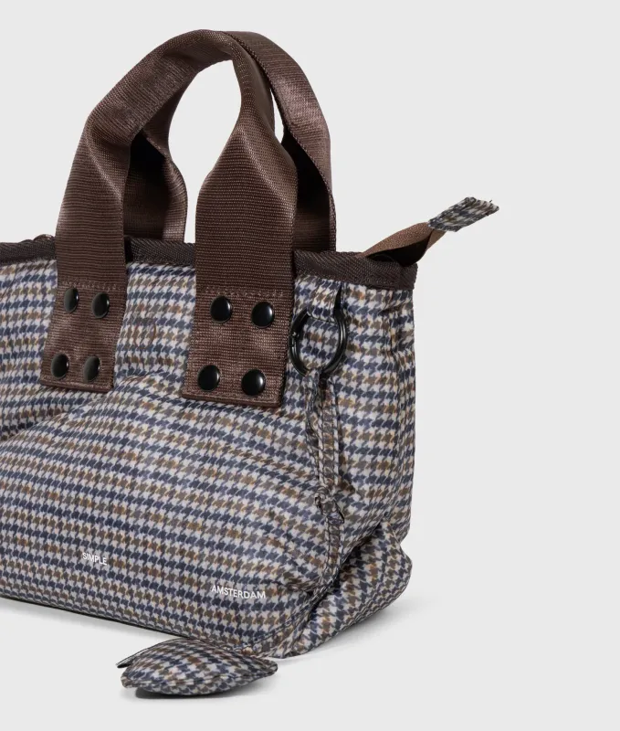 10 Days small padded shopper check champagne