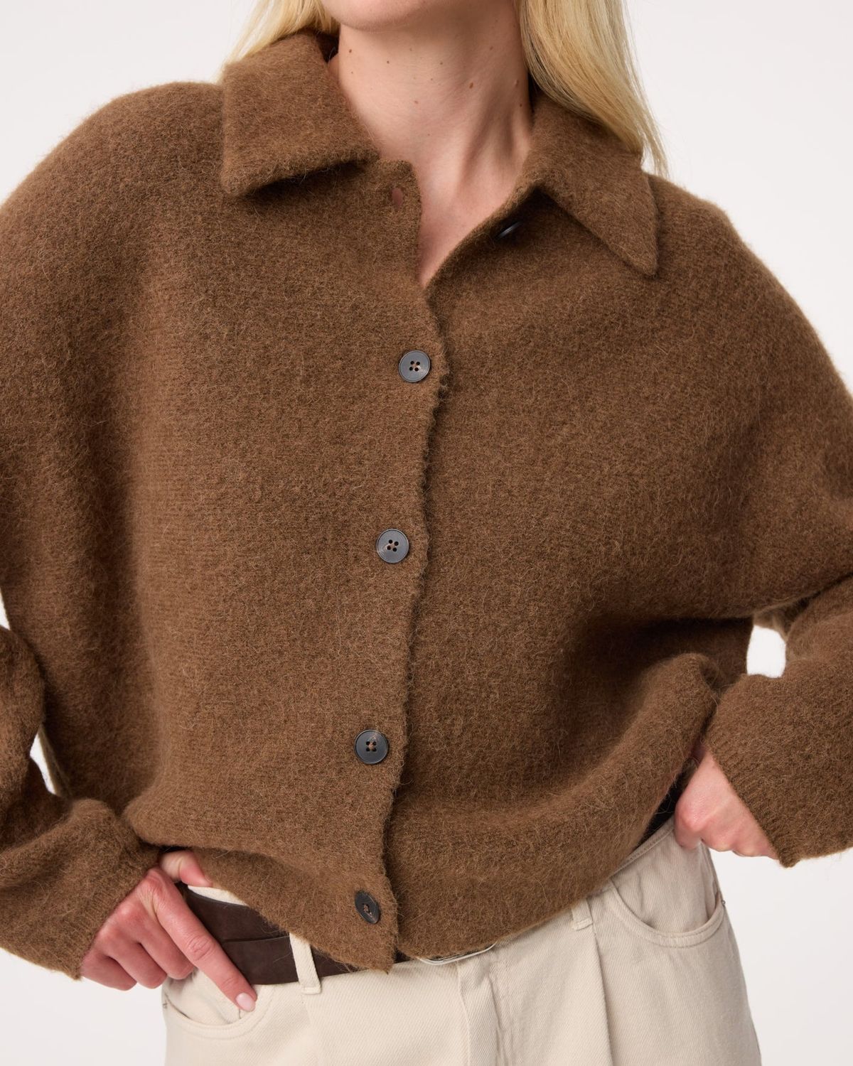 Knit-ted Gigi Cardigan Mid Brown