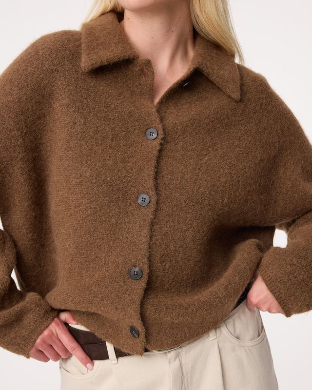 Knit-ted Gigi Cardigan Mid Brown