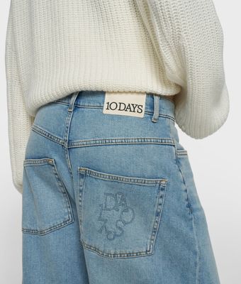 10 Days wide tapered denim pants blue denim