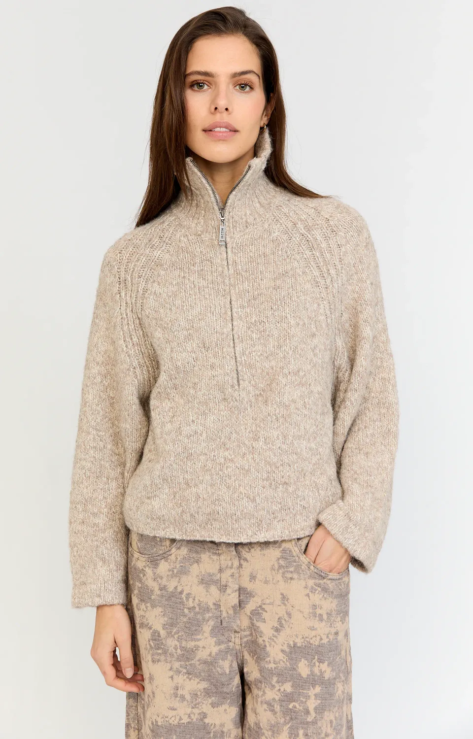 Moscow Pullover lange mouw Coffee Bean Solid