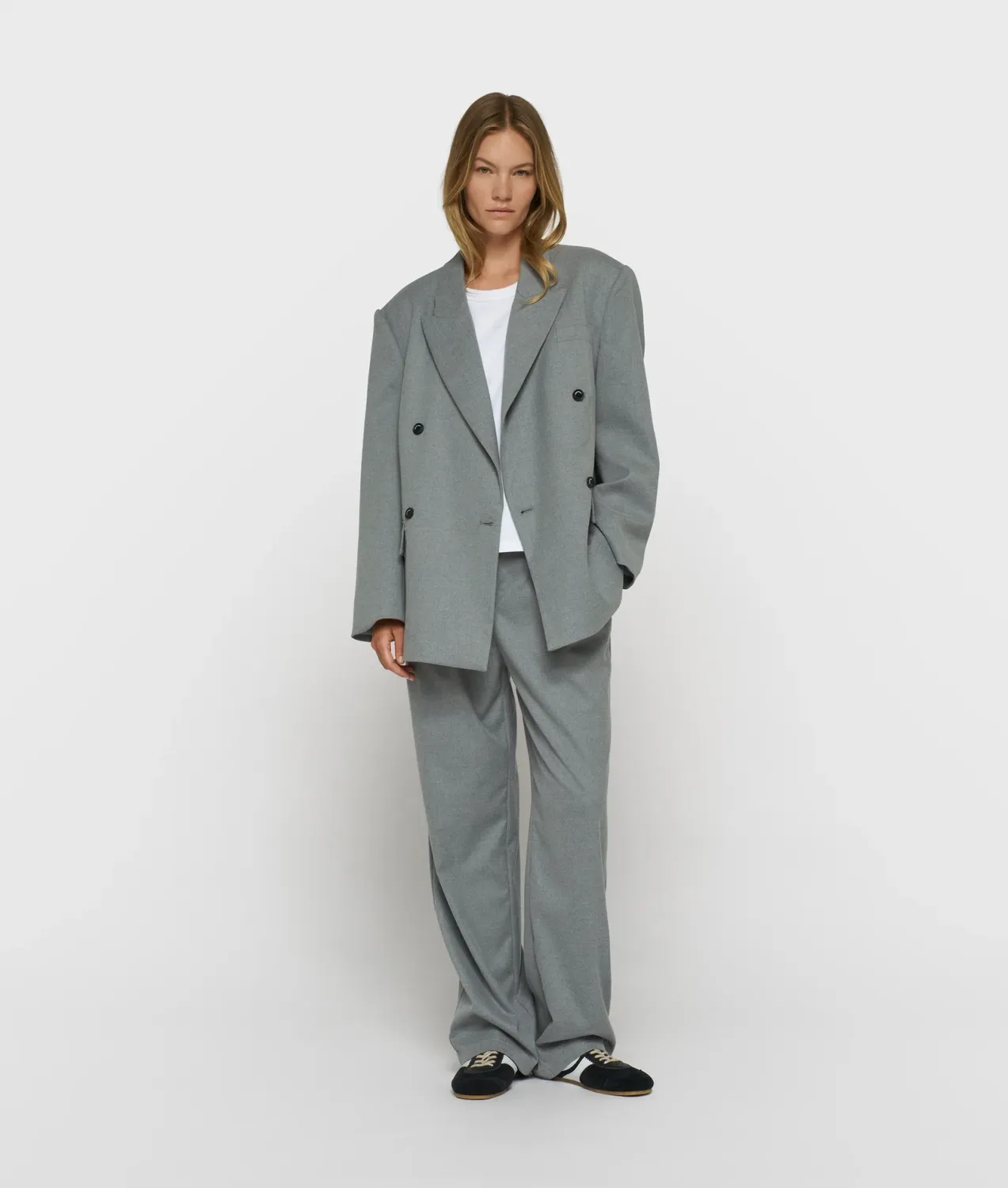 10 Days tapared pants light grey melee