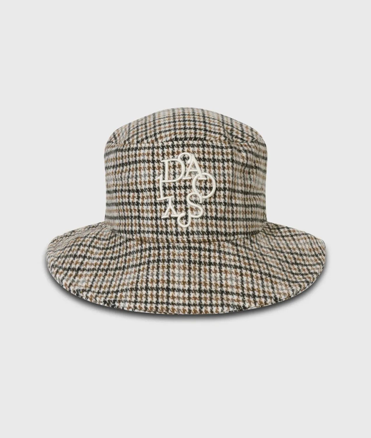 10 Days wool blend check hat champagne