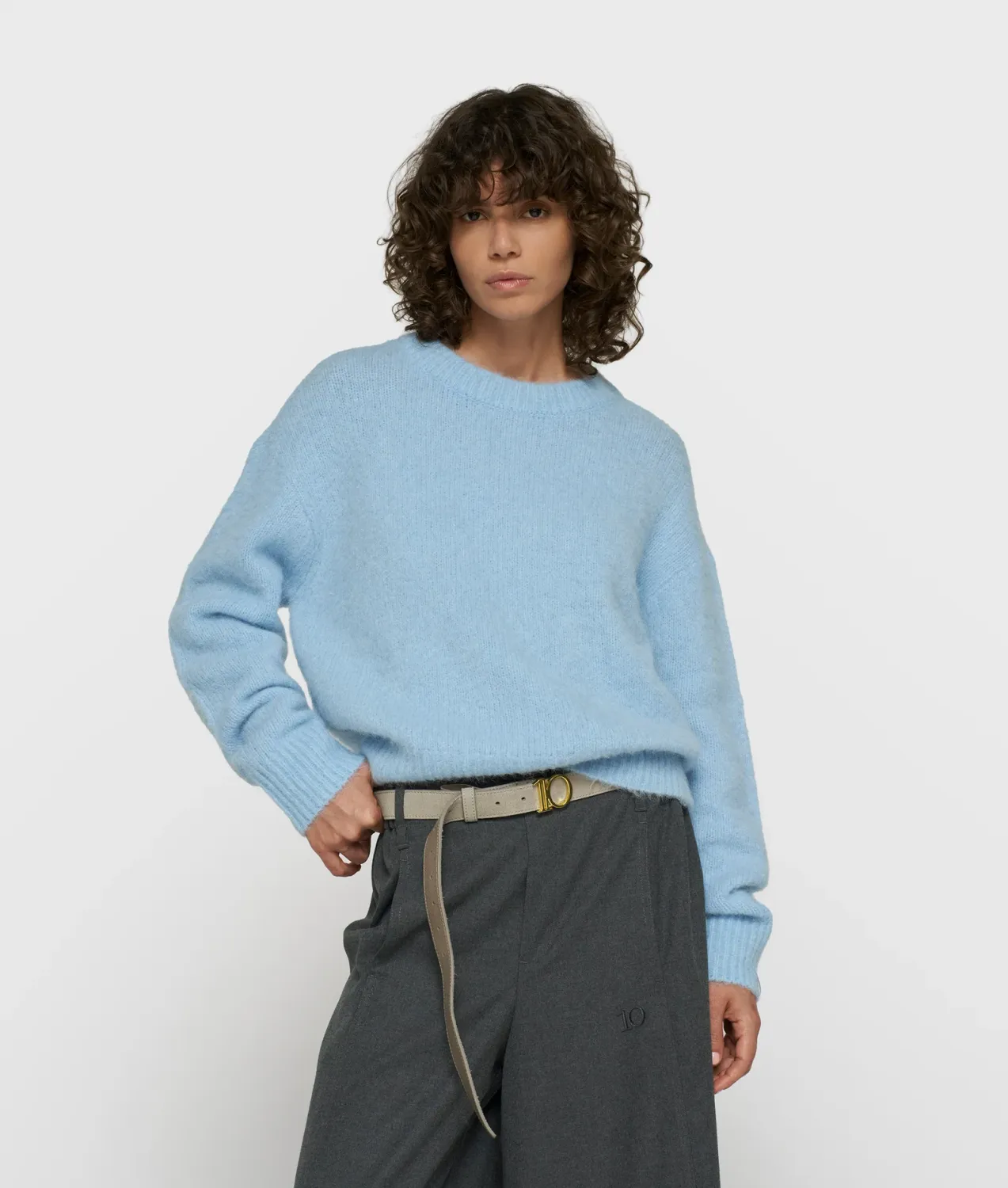 10 Days hairy knit sweater angel blue