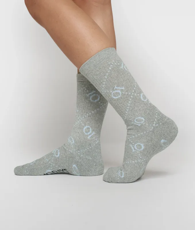 10 Days long socks all over monogram light grey melee