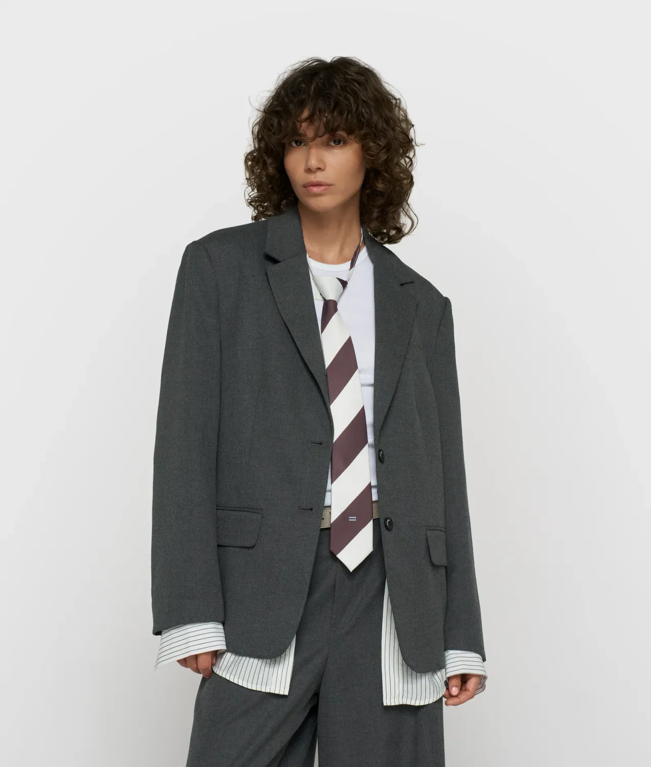 10 Days tie stripes ecru/brown