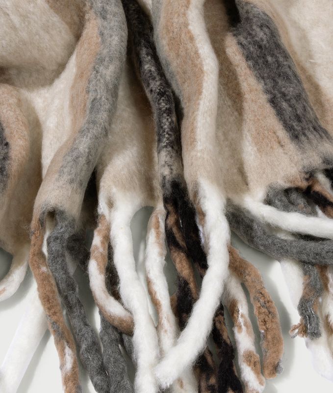 10 Days wool blend plaid brown grey