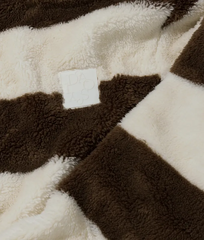 10 Days teddy zip hoodie stripes pearl/brown