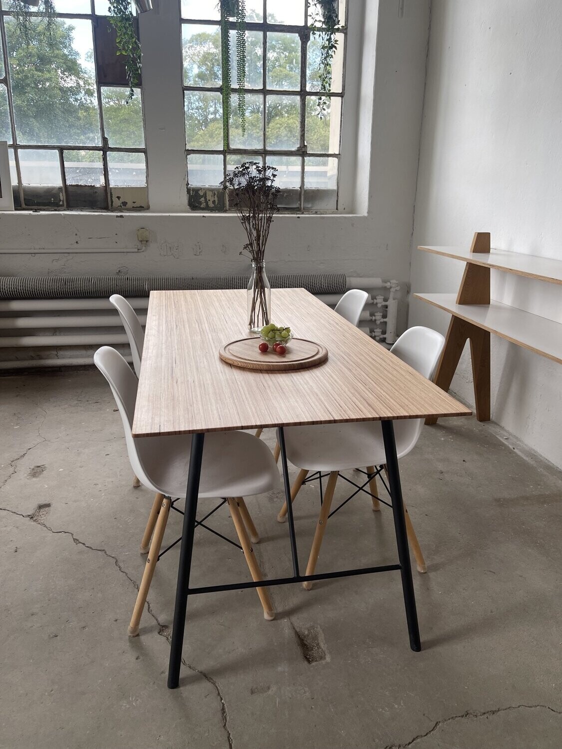 Massivholz Maßtisch H-Gestell