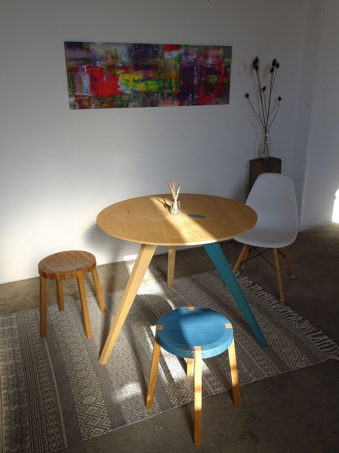 Kleiner  Hocker Massivholz