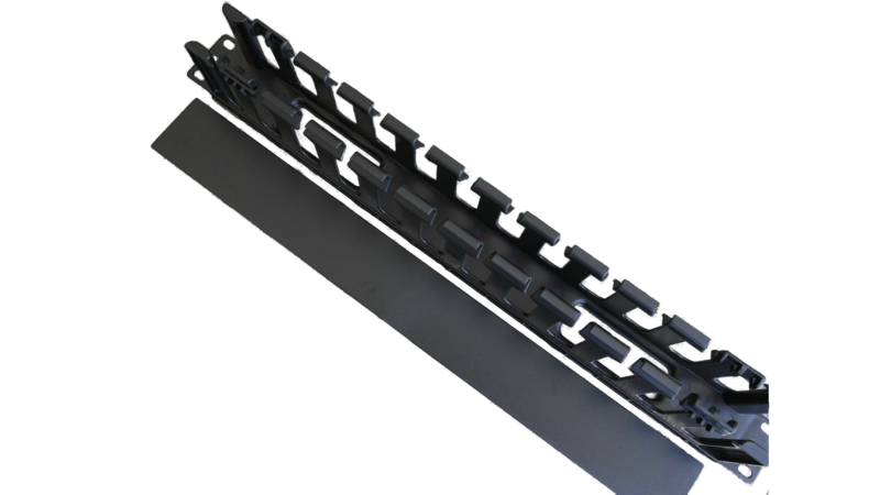 1RU x 19&quot; Horizontal ABS Wire Manager with Cover