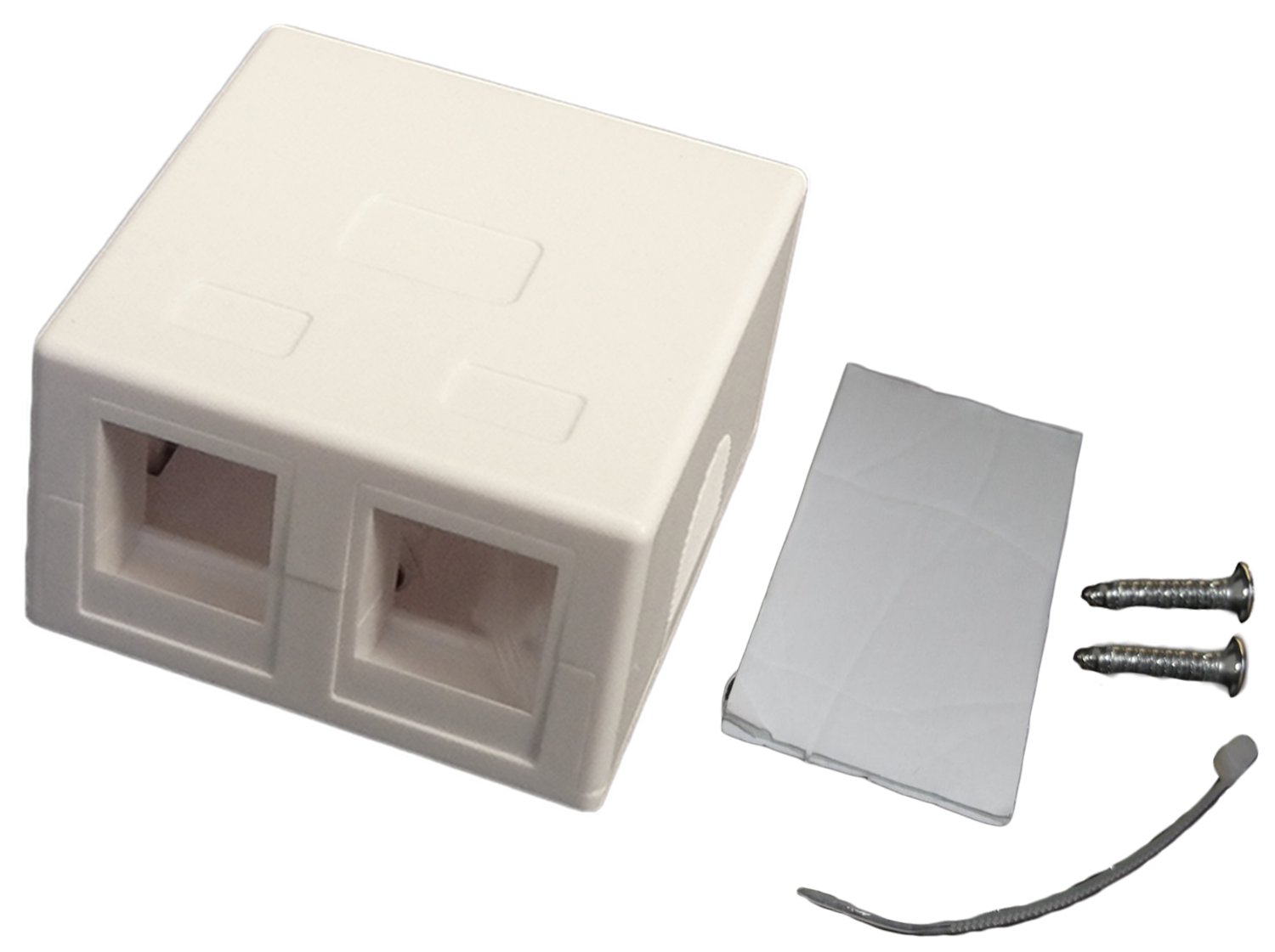 2 Port Surface Mount Box for Keystone Jacks -Easy Mount as low as $.65 each