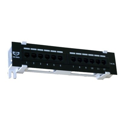 12 Port Cat-5e Patch Panel 10" with Standoff as Low as $10.50 ea.