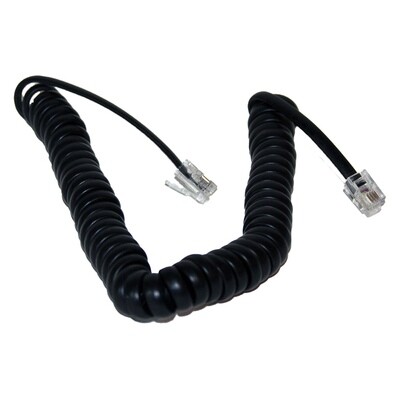7' Black Coiled Modular Handset Cord as Low as $.79