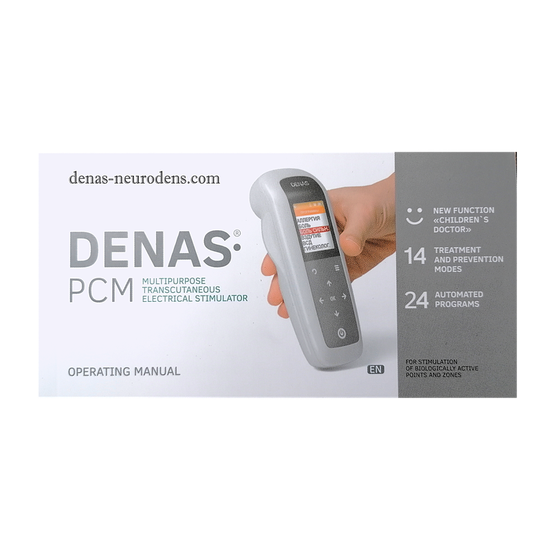 Printed MANUAL in English for the DENAS-PCM electrostimulator
