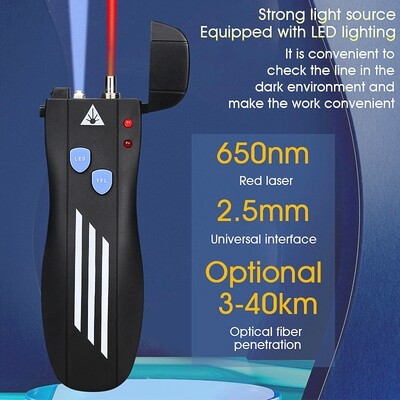 High Quality Mini Visual Fault Locator Optical Fiber Cable Tester VFL 5/10/20/30/50KM 2.5mm(SC/FC/ST) Interface FTTH Test Tools|Fiber Optic Equipments|