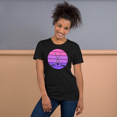 Hockey Mom&#39;s Unisex t-shirt, Ladies hockey shirt, Pink hockey, retro hockey shirt 