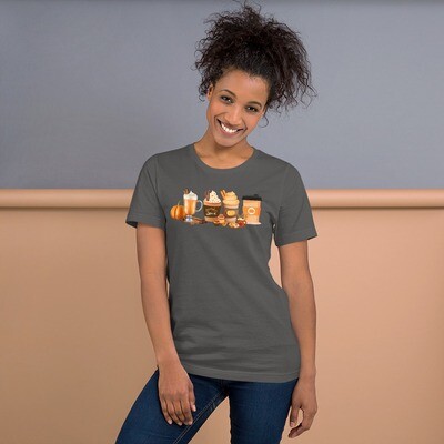 Pumpkin Spice Unisex t-shirt, Fall coffee pumpkin shirt , Pumpkin spice shirt, Pumpkin latte drink cup, Coffee lover shirt