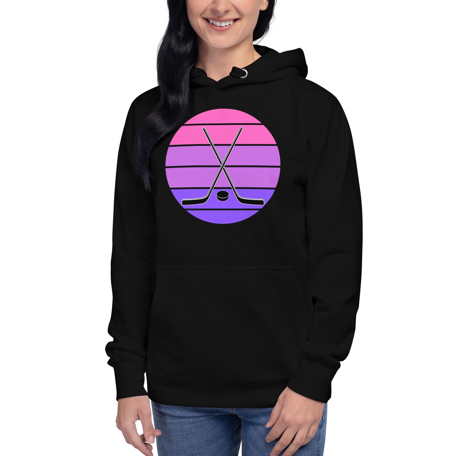 Hockey Unisex Hoodie, Retro Hockey Unisex Hoodie