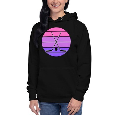 Hockey Unisex Hoodie, Retro Hockey Unisex Hoodie