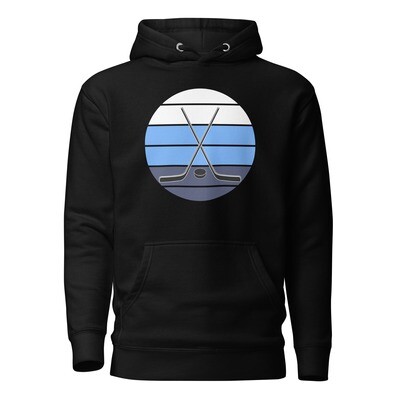 Hockey Unisex Hoodie, Blue Retro  Hockey Unisex Hoodie