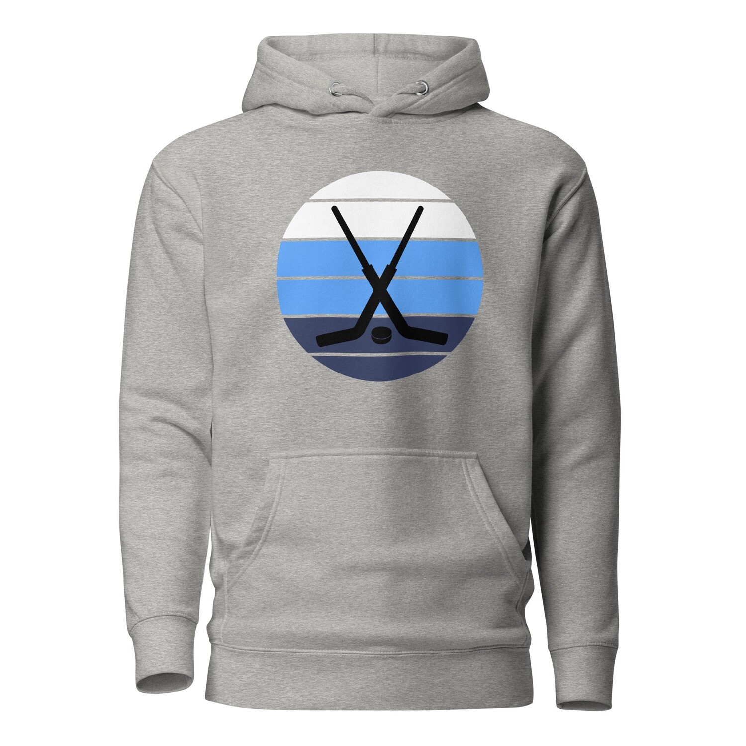 Goalie Blue Hoodie, Hockey Goalie Unisex Hoodie, Blue Retro Hockey Unisex Hoodie